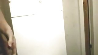 non-professional  immature girlfriend with large hanging melons sucks and takes the spunk on her mangos