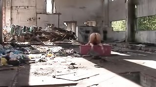 Nudist blondes enjoy their hardcore anal in an abandoned building