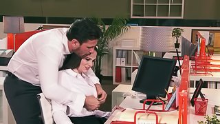 Chubby Tessa Lane gets fucked and facialed in an office