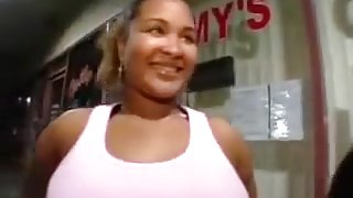 Thick black woman jumps on colleague