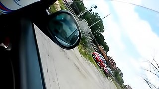 Shy submissive slut jerks hitchhiker waiting on a train in public