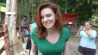 A fun trip with animals and a creampie end for Emma