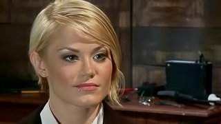 Ash Hollywood gets her wired pussy toyed to orgasm by Isis Love