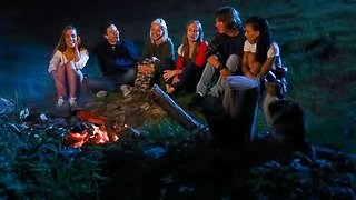 Two dolls Alexis Crystal and Kate Rich are getting fucked on the stairs