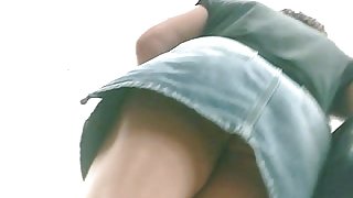 Nice Shot Up Her Skirt at the Dollar Store - Bare Ass!