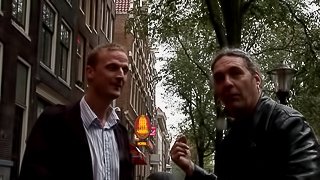 Very happy guy has another guy pay for his time with a whore