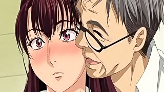 Big titted hentai brunette rides