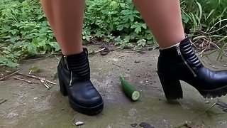 Cucumber crush with chunky black boots