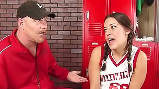 Sporty teen fucked by the gym teacher