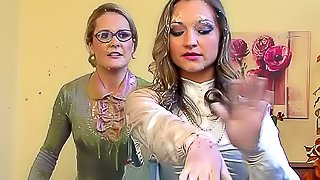 Marvelous satin women soaked in goo