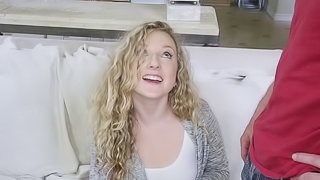 Beautiful curly hair on this big ass teen cutie getting laid