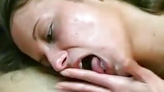 Cock loving and cum slurping German wife is fuck and fed again