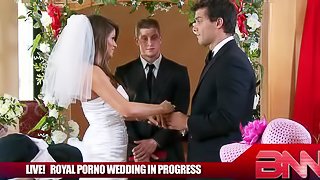 Wedding Bride Couldn't wait for a Hardcore Night with her Husband's Big Cock