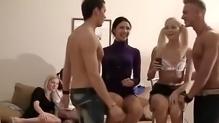 Crazy group orgy at drunk student party