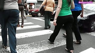 Great street candid cam video of a lush ass