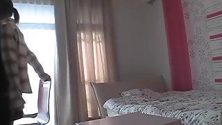 Asian tempting bimbo gets caught on spy cam during really intense action