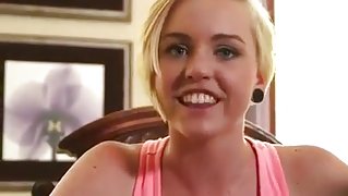 This college girl  is on the sucking