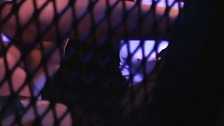 Intriguing upskirt thong voyeur video in a club