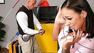 Busty brunette model Angelina Valentine...