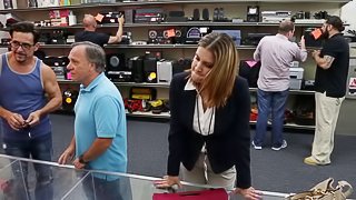 A blowjob leads to doggystyle fucking on top of a desk