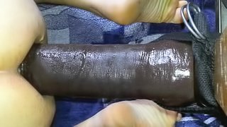 Huge black dildo anal
