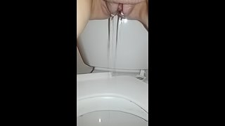 BigTits4BigCock Takes a Long Hot Piss in Toilet