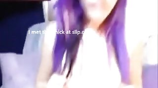 Purple haired emo  immature arse drilled