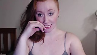 Bbw redhead with big blue eyes and even bigger tits
