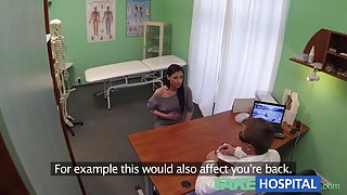 Hidden cameras catch female patient using massage tool for an agonorgasmos