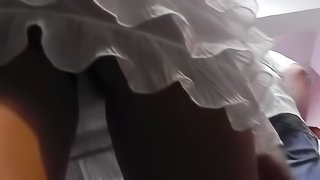 Voyeur upskirt in the public