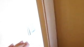 BRUNETTE junior MIRIAM GIVES A BLOWJOB AND MASTURBATES