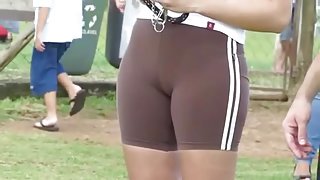 Hot sluts in shorts in street candid cameltoe video