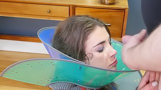 Kinky sub girl strapon fucked in the ass and pissed on