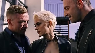 Mila Milan is a hot blonde who wants to be fucked by two men