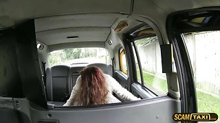 Redhead Ella gets pounded in the cab by a big dick driver