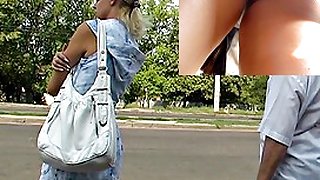 Youthful upskirt of the new butt and cute belt