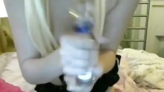 Sexy Blonde In Stockings On Cam