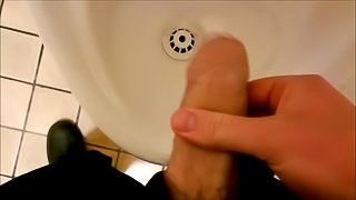 Risky Public Toilet Urinal Cumshot
