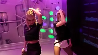 Hot girls dirty whines erotically at a club party almost getting rogue