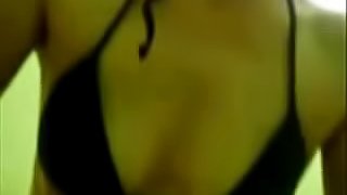 Amateur French chick masturbating in a public bathroom