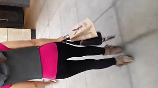 Sexy Asian Milf in see thru leggings