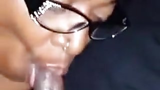Ebony Mature Sucks Small Black Cock