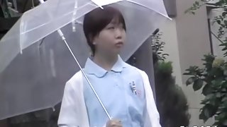 Petite Asian nurse in uniform and a nice ass skirt sharked