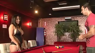 Cute Brunette Teased As He Squeezes Her Lovely Big  Tits