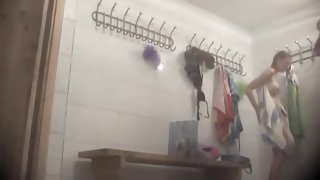 Great place in dressing room for spying hot booties