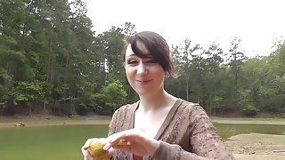 Cheyenne in amateur sex scene filmed in the outdoors