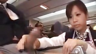 japanese stewardess handjob part 3