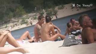 Voyeur beach nudity and topless show with hot girls