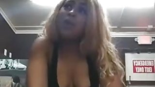 Stripper on Facebook Live in changing rooms