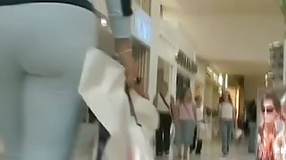 Gorgeous brunette babe caught on sexy ass voyeur video